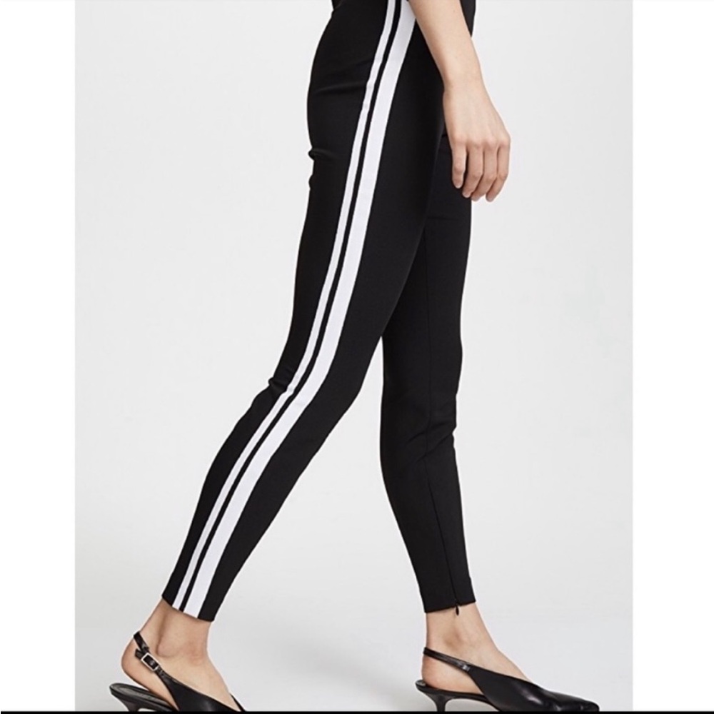 Cinq à Sept Black and White Striped Pants